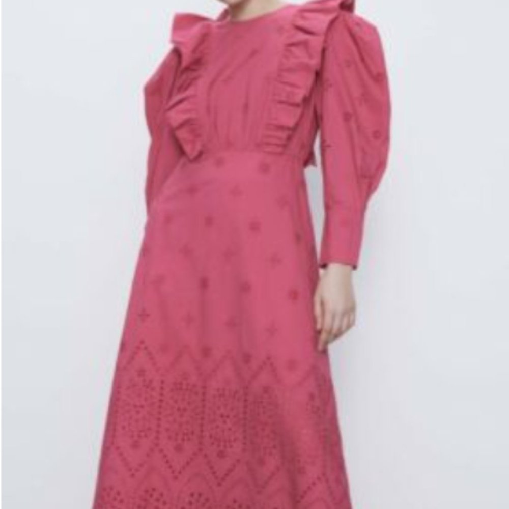 Zara Fuchsia Eyelet Dress